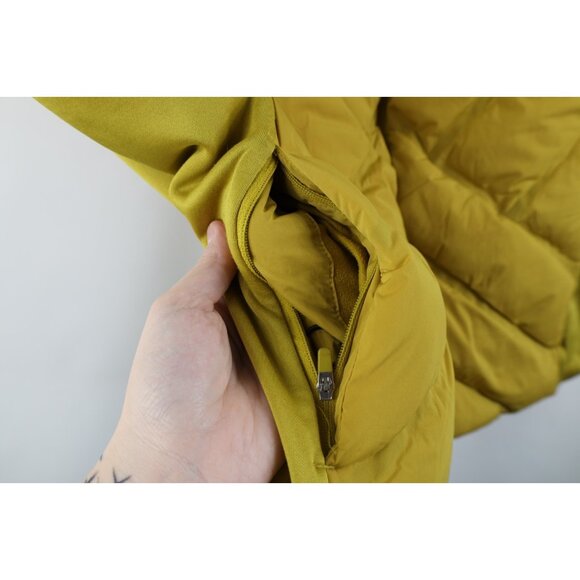 Athleta Womens Size 2X Duck Down Insulated Full Zip Puffer Vest Jacket Yellow - Picture 8 of 15